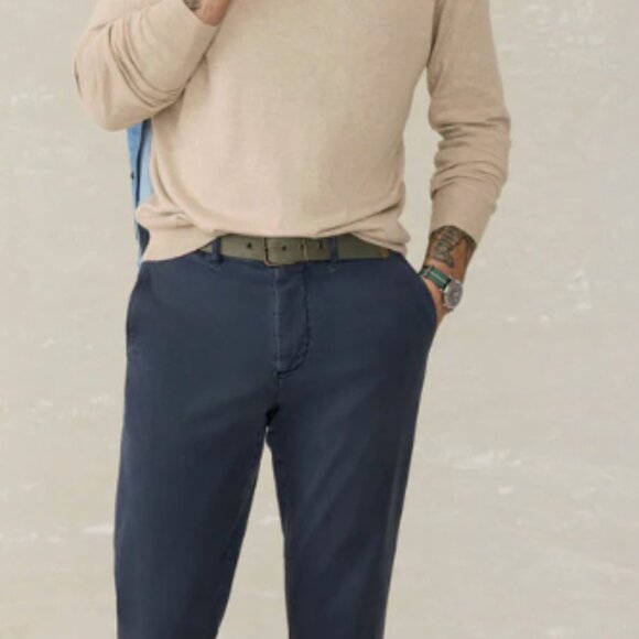 Men's Faherty: Coastline Stretch Chino - Blue Nights - 32 - Picture 1 of 5